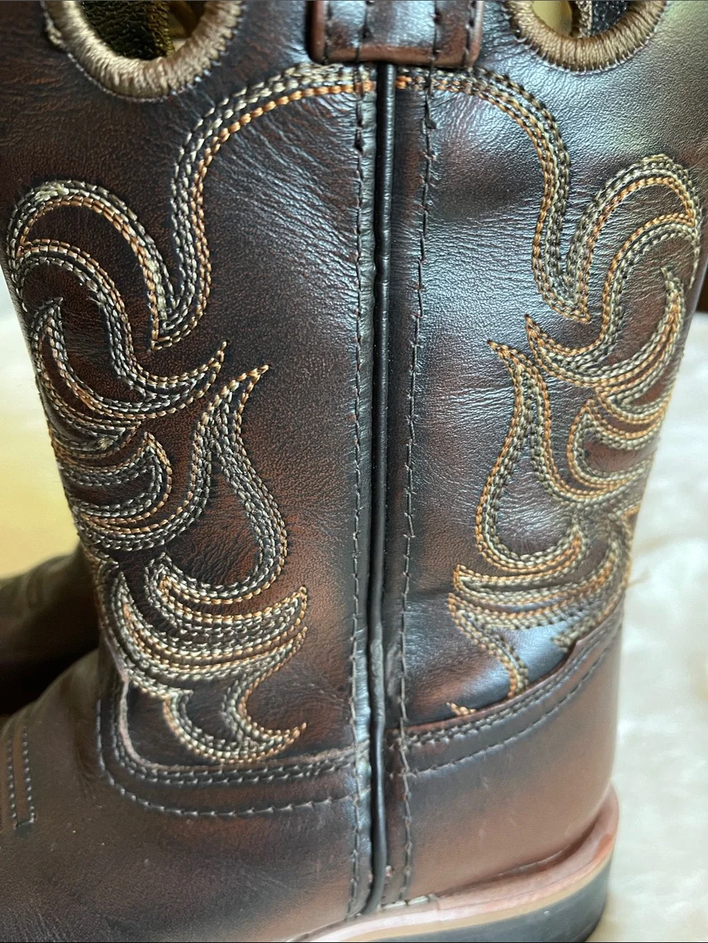 Smoky Mountain Boys Western Pull-On Leather Boots - Brown SZ 13.5
